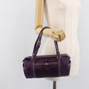 Salvatore Ferragamo Vala Hand Bag Nylon Purple Gold Auth BA16735A-24