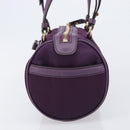 Salvatore Ferragamo Vala Hand Bag Nylon Purple Gold Auth BA16735A-4