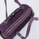 Salvatore Ferragamo Vala Hand Bag Nylon Purple Gold Auth BA16735A-6