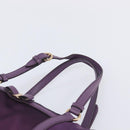 Salvatore Ferragamo Vala Hand Bag Nylon Purple Gold Auth BA16735A-8