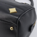 MCM Hand Bag Leather Black Gold Auth BA16736A-10
