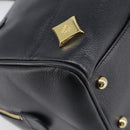 MCM Hand Bag Leather Black Gold Auth BA16736A-11