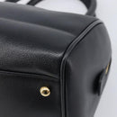 MCM Hand Bag Leather Black Gold Auth BA16736A-12