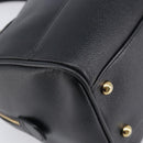 MCM Hand Bag Leather Black Gold Auth BA16736A-13
