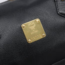 MCM Hand Bag Leather Black Gold Auth BA16736A-15