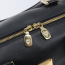 MCM Hand Bag Leather Black Gold Auth BA16736A-17