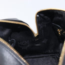 MCM Hand Bag Leather Black Gold Auth BA16736A-21