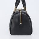 MCM Hand Bag Leather Black Gold Auth BA16736A-4