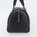 MCM Hand Bag Leather Black Gold Auth BA16736A-5