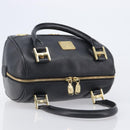 MCM Hand Bag Leather Black Gold Auth BA16736A-6