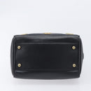 MCM Hand Bag Leather Black Gold Auth BA16736A-9