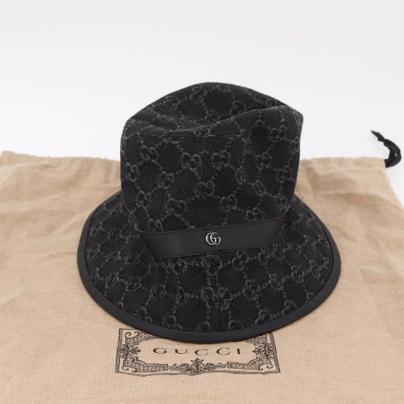 GUCCI GG Marmont Bucket Hat M Beige Gold 768647 Auth BA16737M