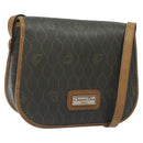 Christian Dior Honeycomb Canvas Shoulder Bag PVC Khaki Auth BA1674-1