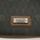 Christian Dior Honeycomb Canvas Shoulder Bag PVC Khaki Auth BA1674-10