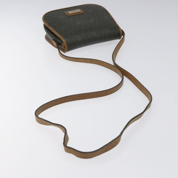 Christian Dior Honeycomb Canvas Shoulder Bag PVC Khaki Auth BA1674