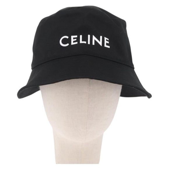 CELINE Bucket Hat Canvas L Black Auth BA16743M