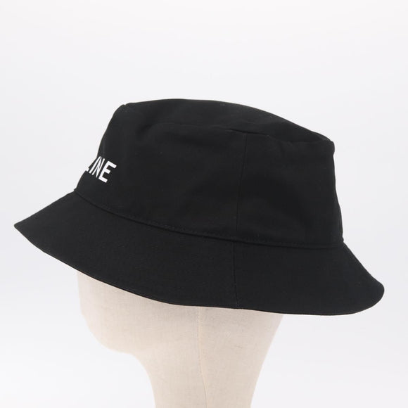 CELINE Bucket Hat Canvas L Black Auth BA16743M
