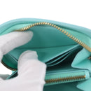 Tiffany & Co. Compact Wallet Leather Light Blue Gold Auth BA16753V-15