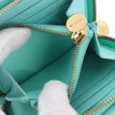 Tiffany & Co. Compact Wallet Leather Light Blue Gold Auth BA16753V-20