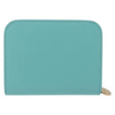Tiffany & Co. Compact Wallet Leather Light Blue Gold Auth BA16753V-3