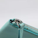 Tiffany & Co. Coin Purse Leather Light Blue Silver Auth BA16754A-16