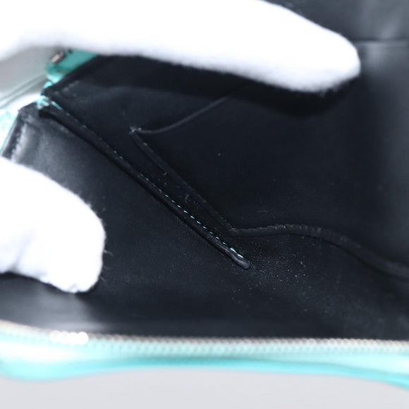 Tiffany & Co. Coin Purse Leather Light Blue Silver Auth BA16754A