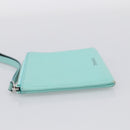 Tiffany & Co. Coin Purse Leather Light Blue Silver Auth BA16754A-5