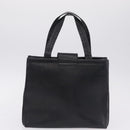 Salvatore Ferragamo Hand Bag Leather Canvas 2 Set Black Auth BA16763-12
