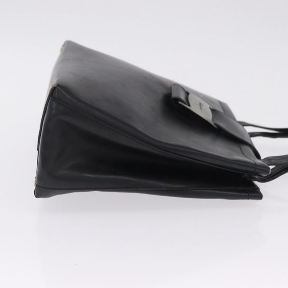 Salvatore Ferragamo Hand Bag Leather Canvas 2 Set Black Auth BA16763