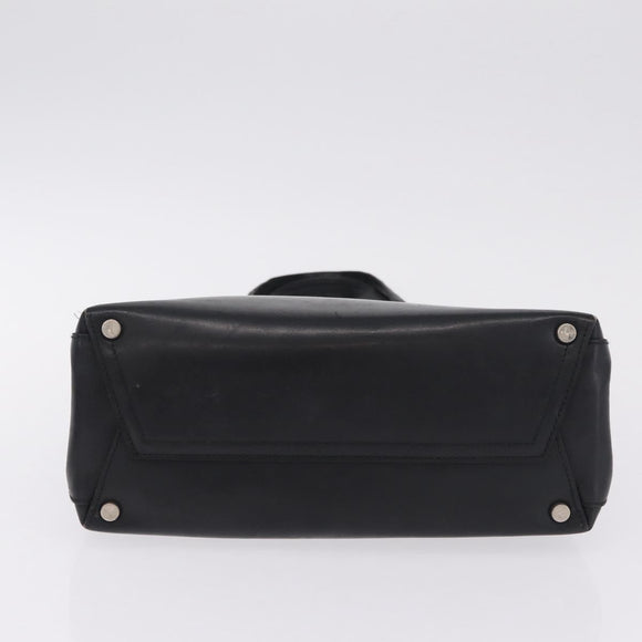Salvatore Ferragamo Hand Bag Leather Canvas 2 Set Black Auth BA16763