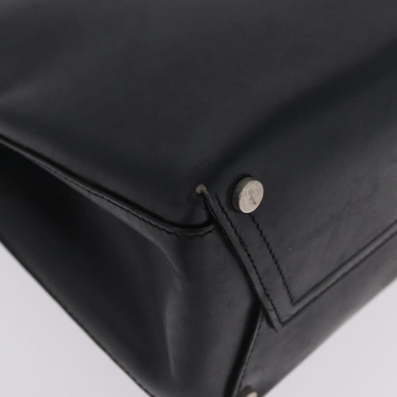 Salvatore Ferragamo Hand Bag Leather Canvas 2 Set Black Auth BA16763
