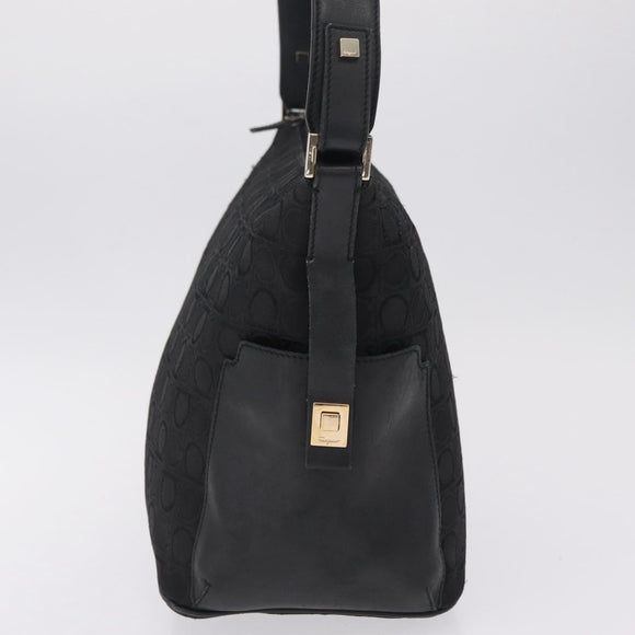 Salvatore Ferragamo Hand Bag Leather Canvas 2 Set Black Auth BA16763