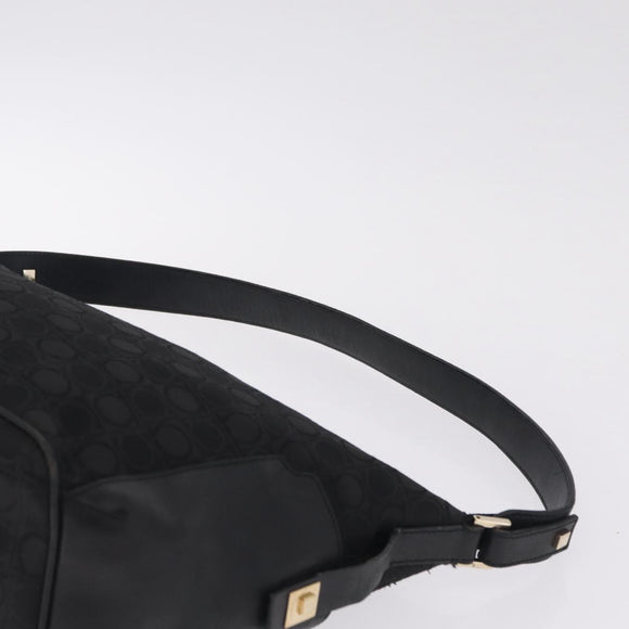 Salvatore Ferragamo Hand Bag Leather Canvas 2 Set Black Auth BA16763