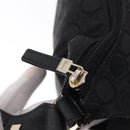 Salvatore Ferragamo Hand Bag Leather Canvas 2 Set Black Auth BA16763-9
