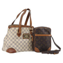 LOUIS VUITTON Monogram Damier Azur Hand Bag 2 Set LV Auth BA16768-1