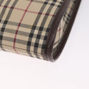 BURBERRY Nova Check Shoulder Bag Canvas Beige Silver Auth BA16771-12