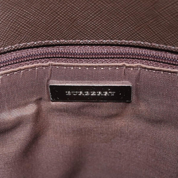 BURBERRY Nova Check Shoulder Bag Canvas Beige Silver Auth BA16771