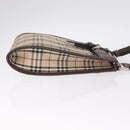 BURBERRY Nova Check Shoulder Bag Canvas Beige Silver Auth BA16771-4