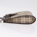 BURBERRY Nova Check Shoulder Bag Canvas Beige Silver Auth BA16771-5