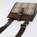 BURBERRY Nova Check Shoulder Bag Canvas Beige Silver Auth BA16771-6