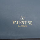 Valentino Hand Bag Leather 2way Gray Gold Tone Auth BA16776A-16