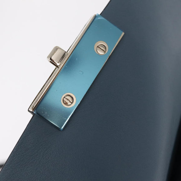 Valentino Hand Bag Leather 2way Gray Gold Tone Auth BA16776A