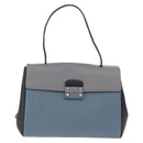 Valentino Hand Bag Leather 2way Gray Gold Tone Auth BA16776A-2