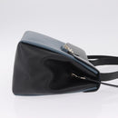 Valentino Hand Bag Leather 2way Gray Gold Tone Auth BA16776A-4