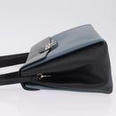 Valentino Hand Bag Leather 2way Gray Gold Tone Auth BA16776A-5