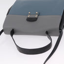 Valentino Hand Bag Leather 2way Gray Gold Tone Auth BA16776A-6