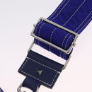 Valentino Shoulder Bag Canvas Blue Silver Auth BA16778V-10