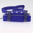 Valentino Shoulder Bag Canvas Blue Silver Auth BA16778V-11