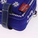 Valentino Shoulder Bag Canvas Blue Silver Auth BA16778V-13