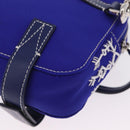 Valentino Shoulder Bag Canvas Blue Silver Auth BA16778V-15